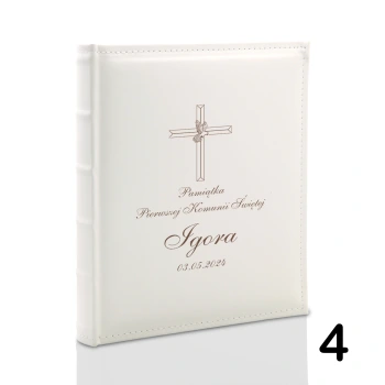 Album komunijny wklejany 60 kremowych stron, personalizowany, 8 wzorów